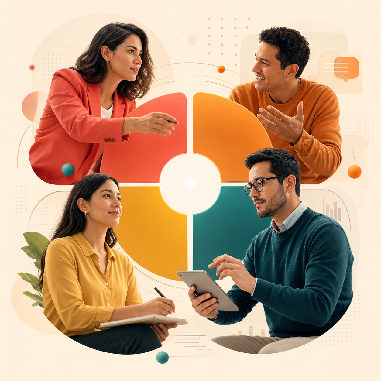 Ilustración de los cuatro estilos DISC